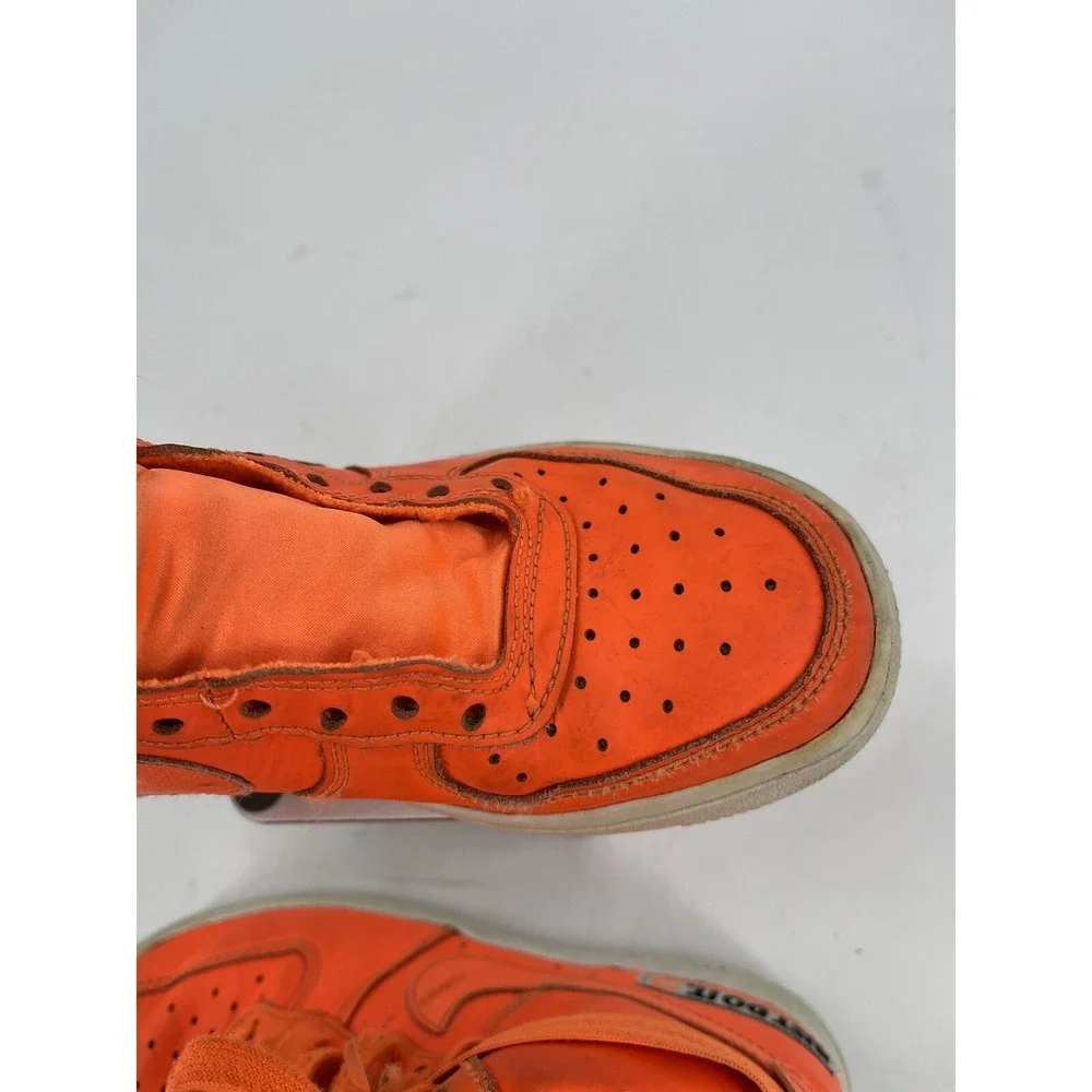 Nike Boys Air Force 1 Size 3.5Y AV7951-800 Orange Running Shoes Lace‎ Up Mid Top